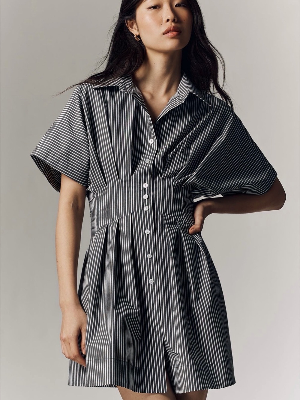 Tobie Mini Black and White Shirtdress by Exquise